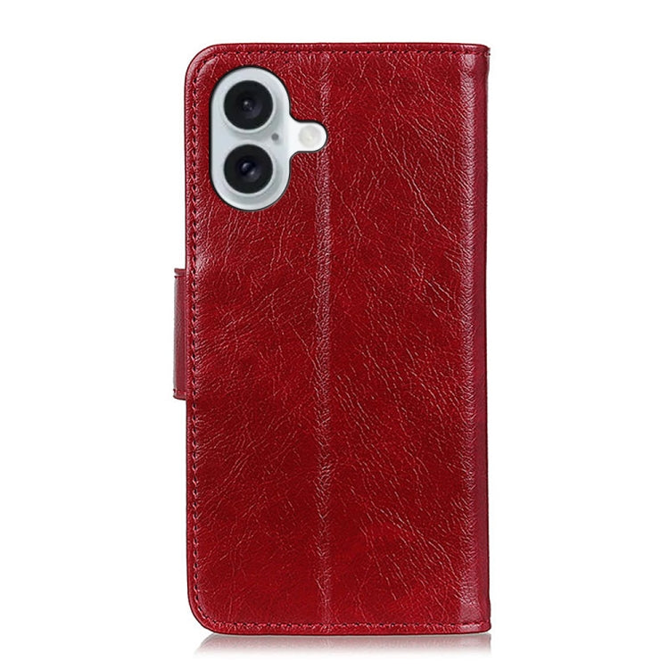 For iPhone 16 Nappa Texture Leather Case(Red)