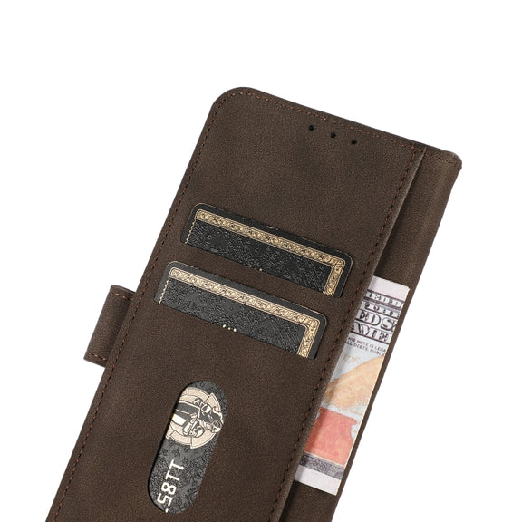 For iPhone 16 Pro KHAZNEH Matte Texture Leather Phone Case(Brown)