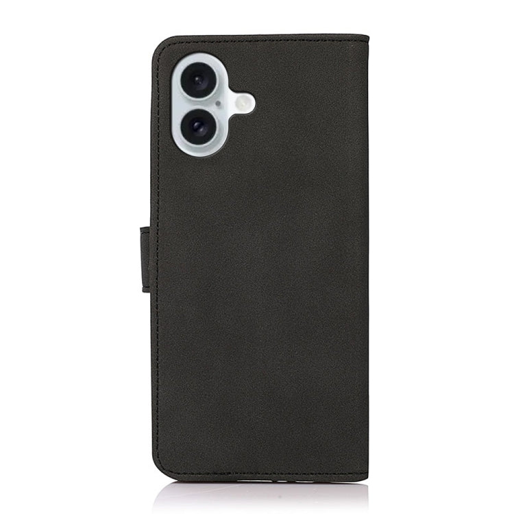 For iPhone 16 KHAZNEH Matte Texture Leather Phone Case(Black) - iPhone 16 Cases by PMC TechLife | Online Shopping South Africa | PMC TechLife | Buy Now Pay Later Mobicred