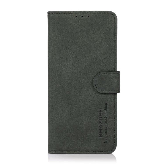 For iPhone 16e KHAZNEH Matte Texture Leather Phone Case(Green)