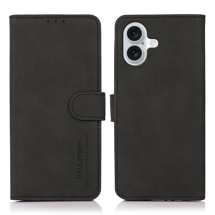 For iPhone 17 KHAZNEH Matte Texture Leather Phone Case(Black) - free shipping - PMc TechLife - Order now!