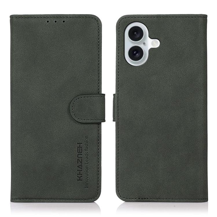 For iPhone 17 KHAZNEH Matte Texture Leather Phone Case(Green) - free shipping - PMc TechLife - Order now!
