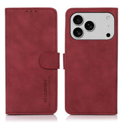 For iPhone 17 Pro Max KHAZNEH Matte Texture Leather Phone Case(Red)