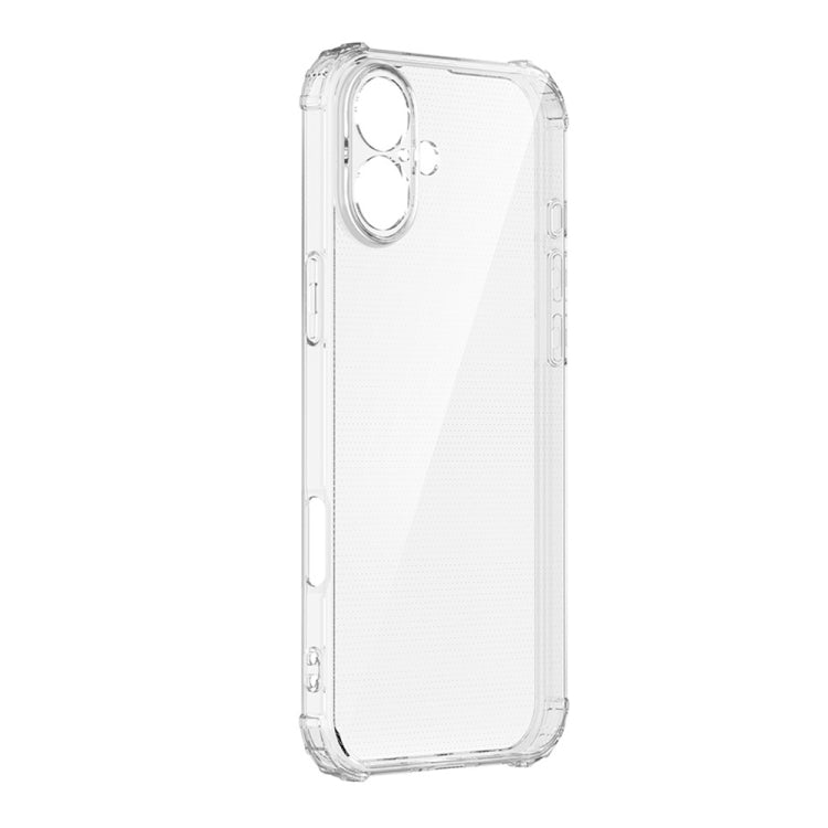 For iPhone 16 Plus Four-Corner Shockproof Clear TPU Phone Case(Transparent)
