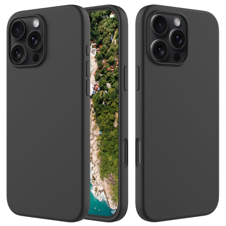 For iPhone 16 Pro Max Solid Color Silicone Phone Case(Black) - More iPhone Cases by PMC TechLife | Online Shopping South Africa | PMC TechLife | Buy Now Pay Later Mobicred