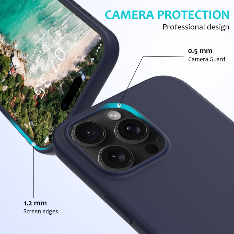 For iPhone 16 Pro Max Solid Color Silicone Phone Case(Midnight Blue) - More iPhone Cases by PMC TechLife | Online Shopping South Africa | PMC TechLife | Buy Now Pay Later Mobicred