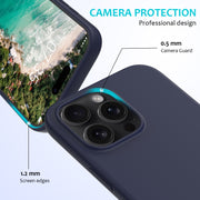 For iPhone 16 Pro Max Solid Color Silicone Phone Case(Midnight Blue)