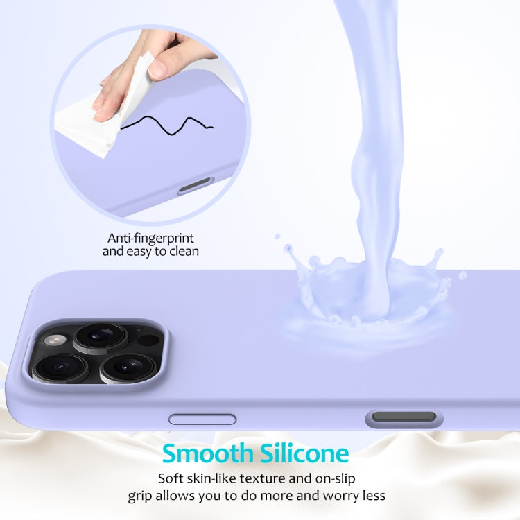 For iPhone 16 Pro Solid Color Silicone Phone Case(Purple)