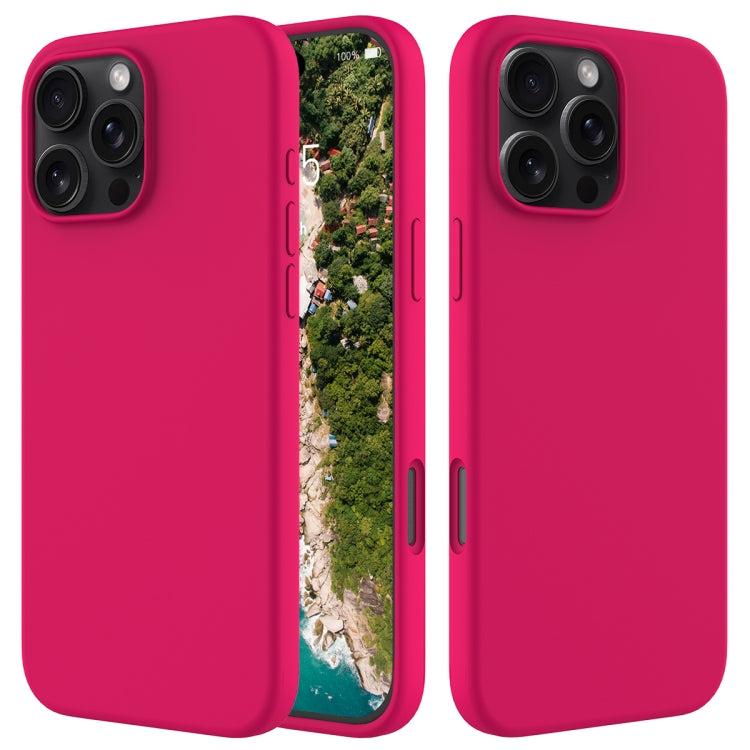 For iPhone 16 Pro Solid Color Silicone Phone Case(Rose Red) - More iPhone Cases by PMC TechLife | Online Shopping South Africa | PMC TechLife | Buy Now Pay Later Mobicred