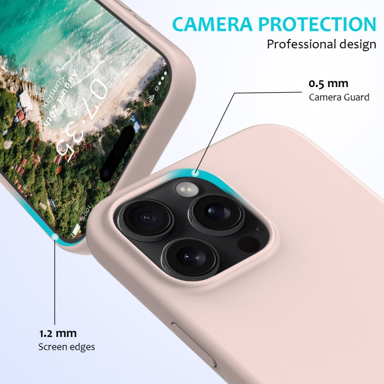 For iPhone 16 Pro Solid Color Silicone Phone Case(Sand Pink) - More iPhone Cases by PMC TechLife | Online Shopping South Africa | PMC TechLife | Buy Now Pay Later Mobicred