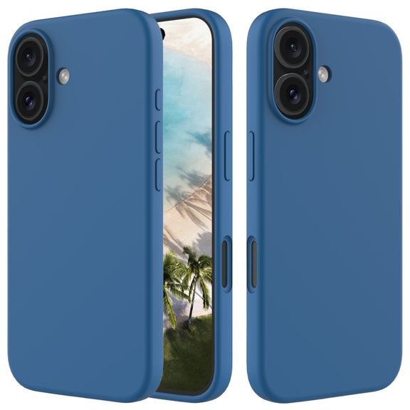 For iPhone 16 Plus Solid Color Silicone Phone Case(Cobalt Blue)