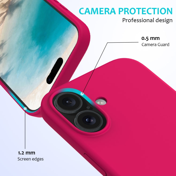 For iPhone 16 Plus Solid Color Silicone Phone Case(Rose Red) - More iPhone Cases by PMC TechLife | Online Shopping South Africa | PMC TechLife | Buy Now Pay Later Mobicred