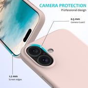 For iPhone 16 Plus Solid Color Silicone Phone Case(Sand Pink)