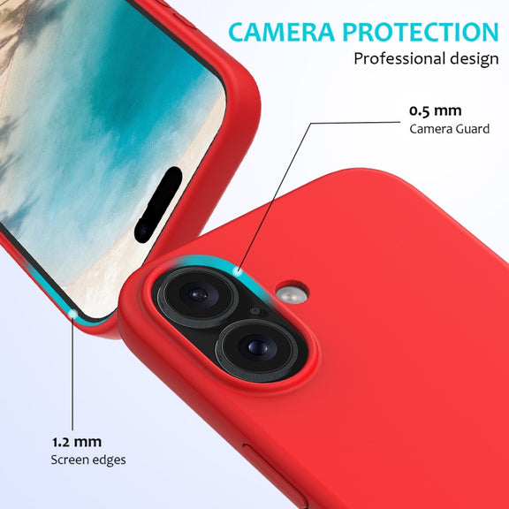 For iPhone 16 Solid Color Silicone Phone Case(Red)