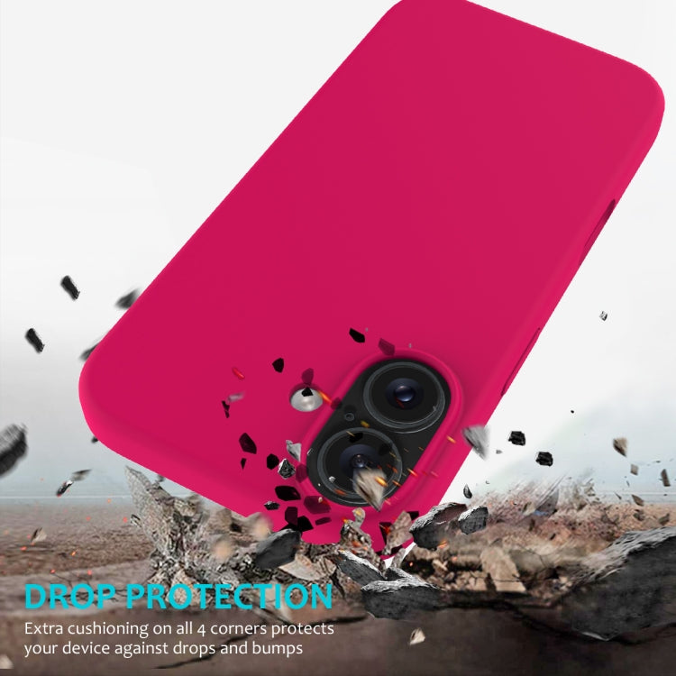For iPhone 16 Solid Color Silicone Phone Case(Rose Red) - More iPhone Cases by PMC TechLife | Online Shopping South Africa | PMC TechLife | Buy Now Pay Later Mobicred