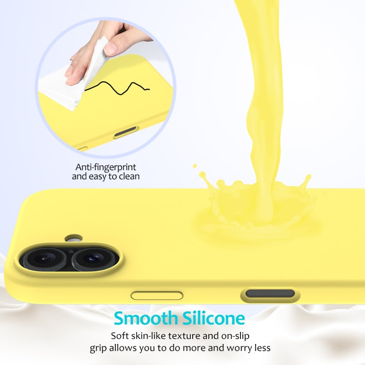 For iPhone 16 Solid Color Silicone Phone Case(Lemon Yellow) - More iPhone Cases by PMC TechLife | Online Shopping South Africa | PMC TechLife | Buy Now Pay Later Mobicred