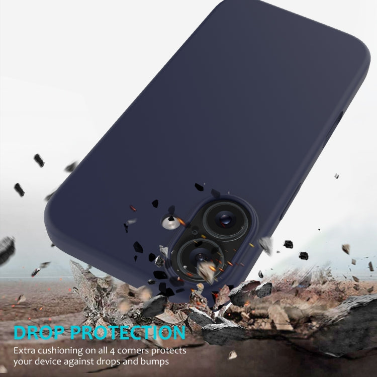 For iPhone 16 Solid Color Silicone Phone Case(Midnight Blue) - More iPhone Cases by PMC TechLife | Online Shopping South Africa | PMC TechLife | Buy Now Pay Later Mobicred