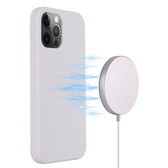 For iPhone 15 Pro Max Shockproof Silicone Magsafe Phone Case(White)
