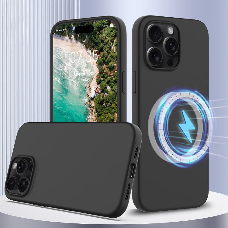 For iPhone 16 Pro Max Shockproof Silicone Magsafe Phone Case(Black) - iPhone 16 Pro Max Cases by PMC TechLife | Online Shopping South Africa | PMC TechLife | Buy Now Pay Later Mobicred