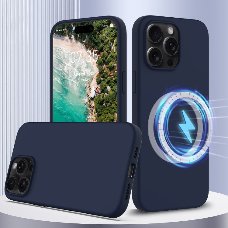 For iPhone 16 Pro Max Shockproof Silicone Magsafe Phone Case(Navy Blue) - iPhone 16 Pro Max Cases by PMC TechLife | Online Shopping South Africa | PMC TechLife | Buy Now Pay Later Mobicred
