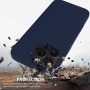 For iPhone 16 Pro Max Shockproof Silicone Magsafe Phone Case(Navy Blue)