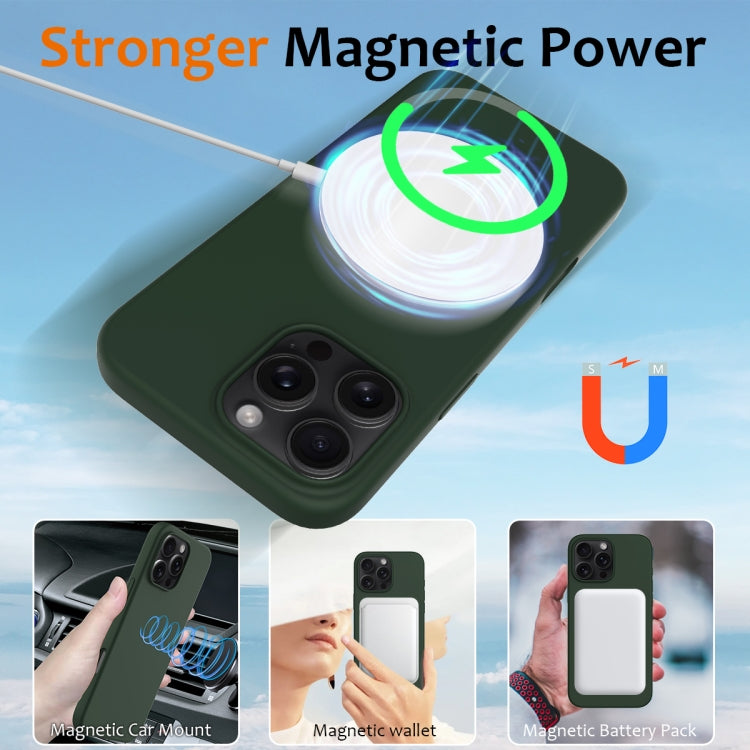 For iPhone 16 Pro Max Shockproof Silicone Magsafe Phone Case(Dark Green) - iPhone 16 Pro Max Cases by PMC TechLife | Online Shopping South Africa | PMC TechLife | Buy Now Pay Later Mobicred