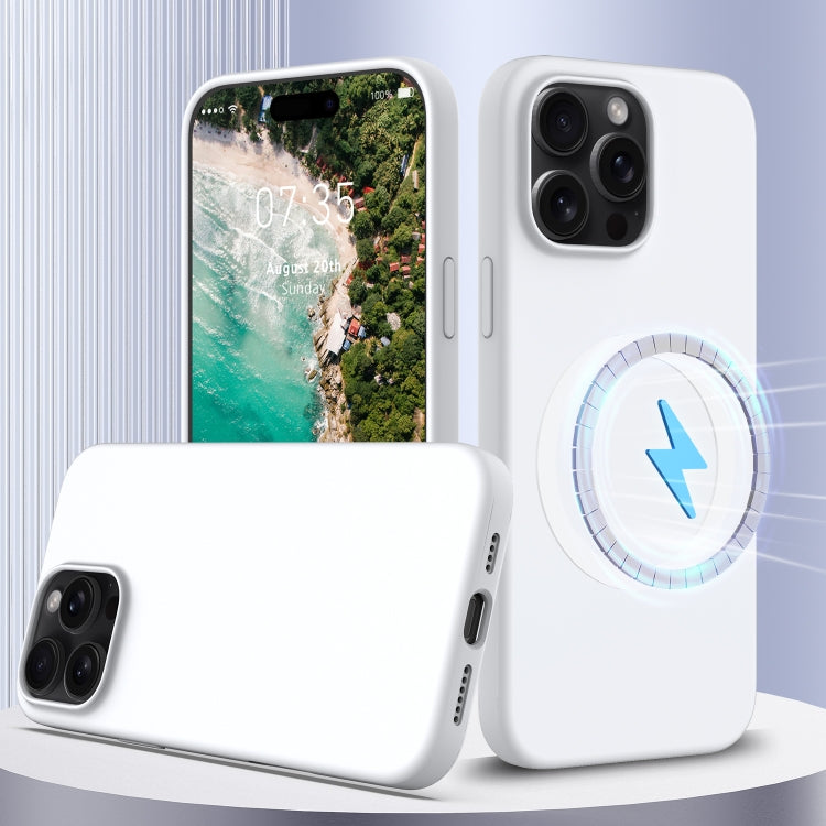 For iPhone 16 Pro Shockproof Silicone Magsafe Phone Case(White) - iPhone 16 Pro Cases by PMC TechLife | Online Shopping South Africa | PMC TechLife | Buy Now Pay Later Mobicred