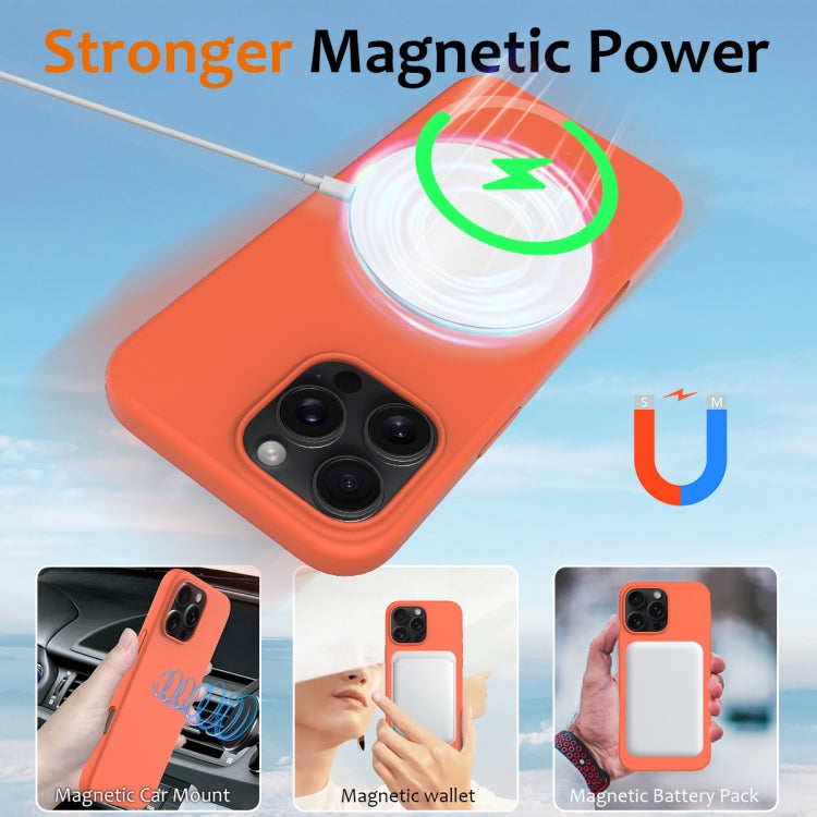 For iPhone 16 Pro Shockproof Silicone Magsafe Phone Case(Gold Orange) - iPhone 16 Pro Cases by PMC TechLife | Online Shopping South Africa | PMC TechLife | Buy Now Pay Later Mobicred