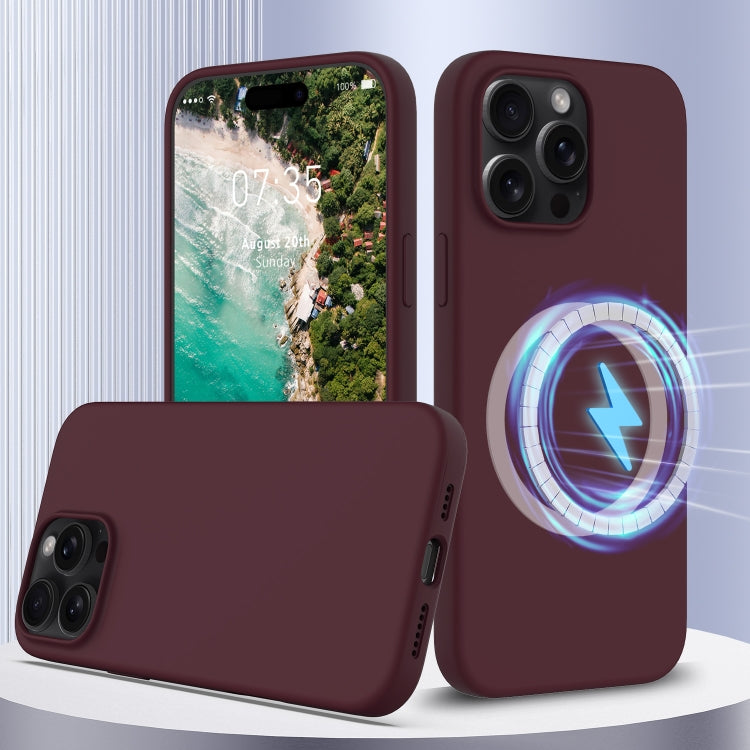 For iPhone 16 Pro Shockproof Silicone Magsafe Phone Case(Plum Color) - iPhone 16 Pro Cases by PMC TechLife | Online Shopping South Africa | PMC TechLife | Buy Now Pay Later Mobicred