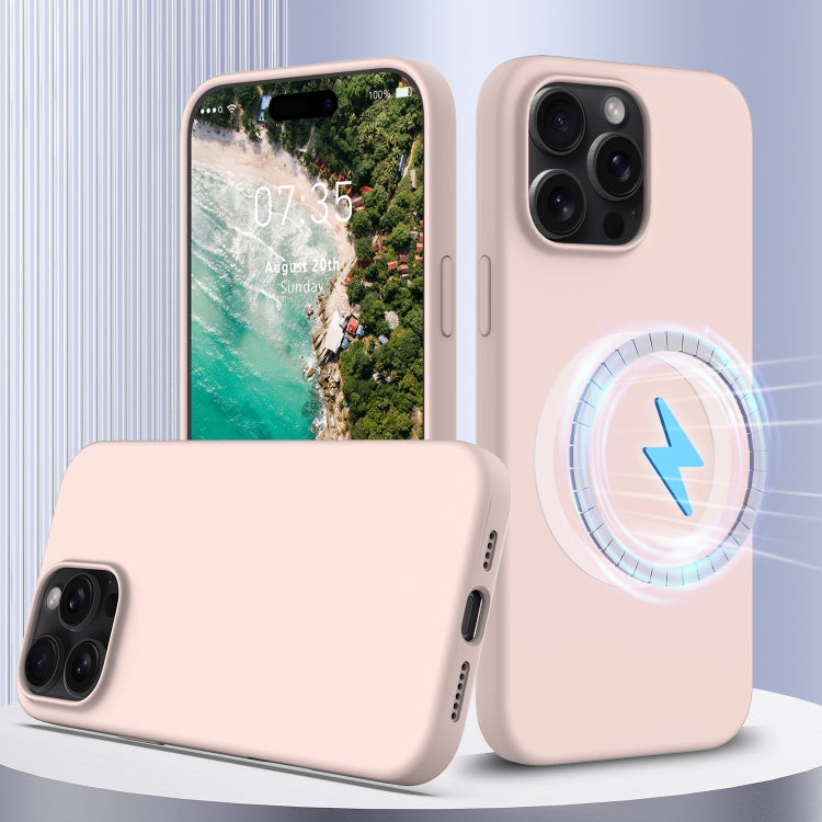 For iPhone 16 Pro Shockproof Silicone Magsafe Phone Case(Sand Pink) - iPhone 16 Pro Cases by PMC TechLife | Online Shopping South Africa | PMC TechLife | Buy Now Pay Later Mobicred
