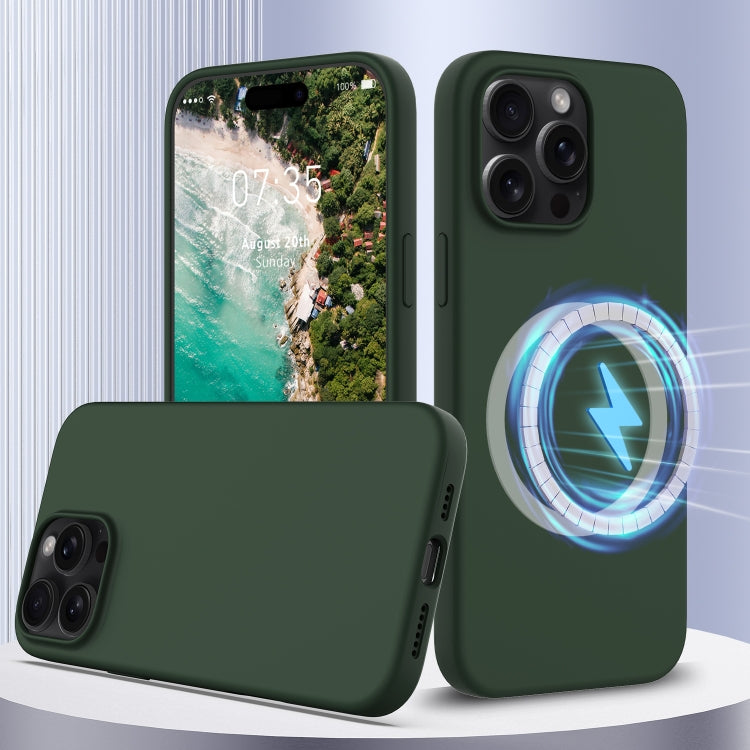 For iPhone 16 Pro Shockproof Silicone Magsafe Phone Case(Dark Green) - iPhone 16 Pro Cases by PMC TechLife | Online Shopping South Africa | PMC TechLife | Buy Now Pay Later Mobicred