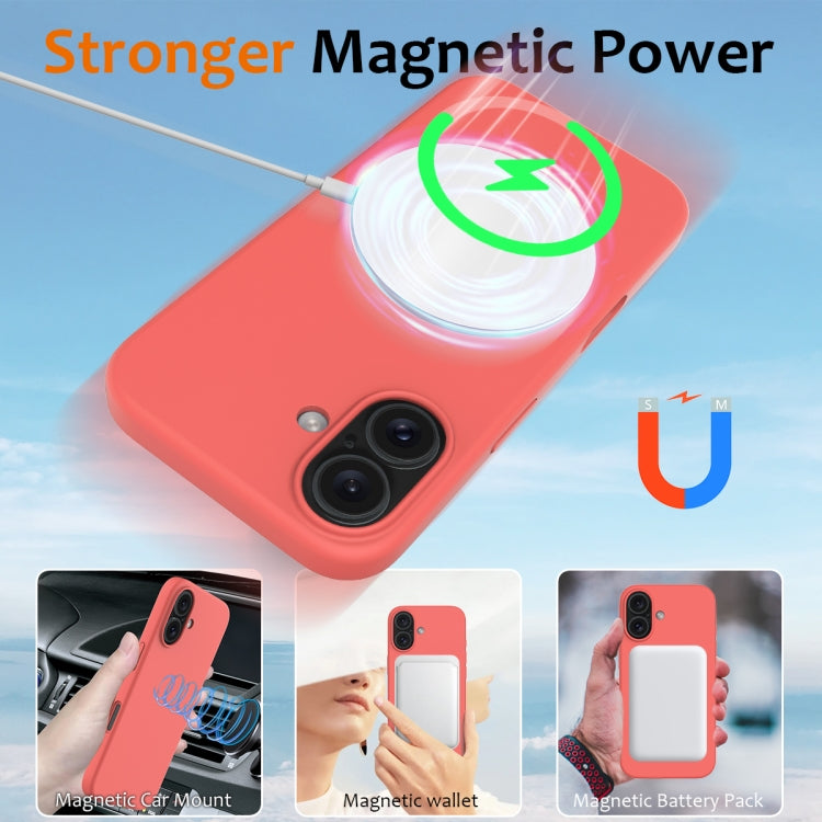 For iPhone 16 Plus Shockproof Silicone Magsafe Phone Case(Pink Orange) - iPhone 16 Plus Cases by PMC TechLife | Online Shopping South Africa | PMC TechLife | Buy Now Pay Later Mobicred