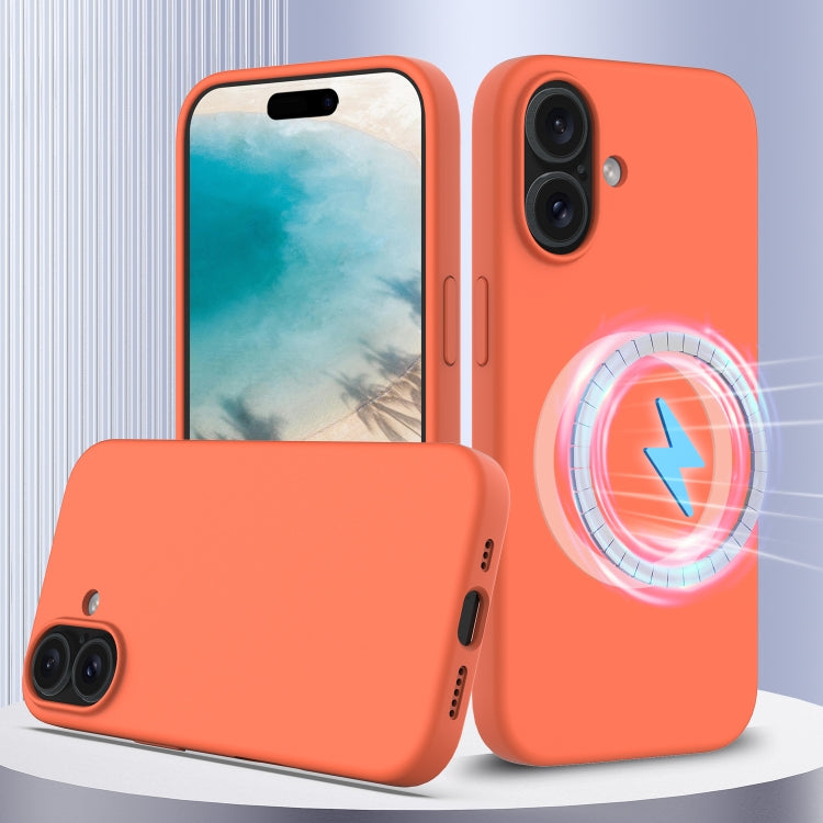 For iPhone 16 Plus Shockproof Silicone Magsafe Phone Case(Gold Orange) - iPhone 16 Plus Cases by PMC TechLife | Online Shopping South Africa | PMC TechLife | Buy Now Pay Later Mobicred