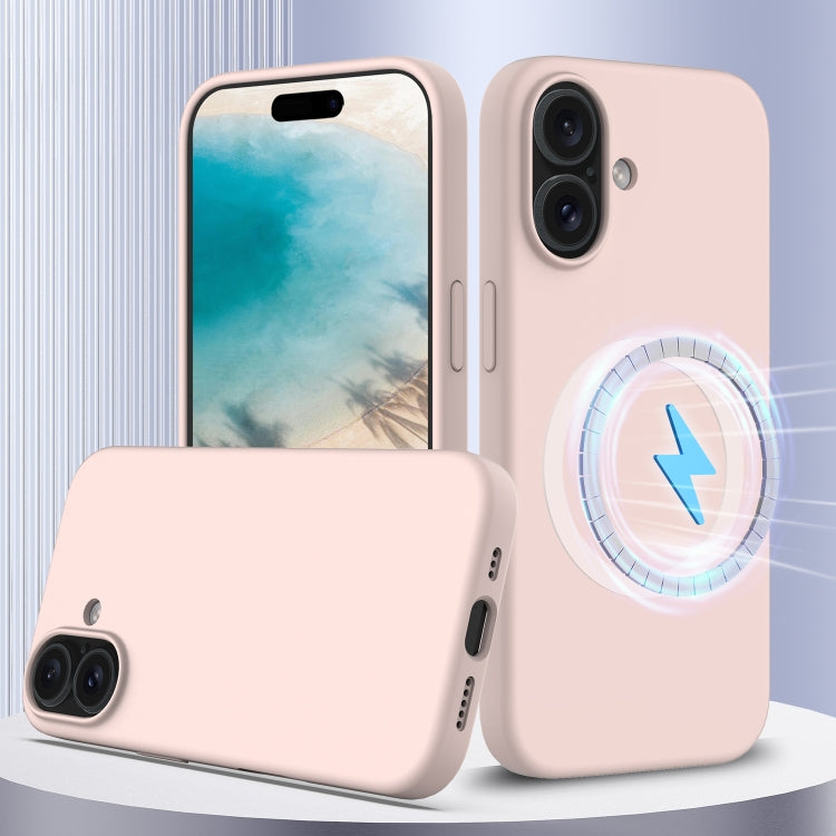 For iPhone 16 Plus Shockproof Silicone Magsafe Phone Case(Sand Pink) - iPhone 16 Plus Cases by PMC TechLife | Online Shopping South Africa | PMC TechLife | Buy Now Pay Later Mobicred