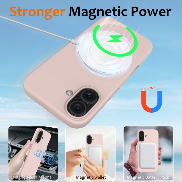For iPhone 16 Plus Shockproof Silicone Magsafe Phone Case(Sand Pink) - iPhone 16 Plus Cases by PMC TechLife | Online Shopping South Africa | PMC TechLife | Buy Now Pay Later Mobicred