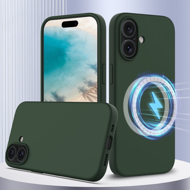 For iPhone 16 Plus Shockproof Silicone Magsafe Phone Case(Dark Green) - iPhone 16 Plus Cases by PMC TechLife | Online Shopping South Africa | PMC TechLife | Buy Now Pay Later Mobicred