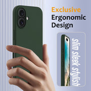 For iPhone 16 Plus Shockproof Silicone Magsafe Phone Case(Dark Green)