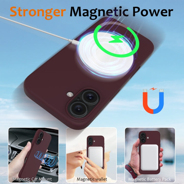 For iPhone 16 Shockproof Silicone Magsafe Phone Case(Plum Color) - iPhone 16 Cases by PMC TechLife | Online Shopping South Africa | PMC TechLife | Buy Now Pay Later Mobicred