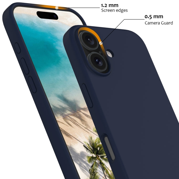 For iPhone 16 Shockproof Silicone Magsafe Phone Case(Navy Blue)