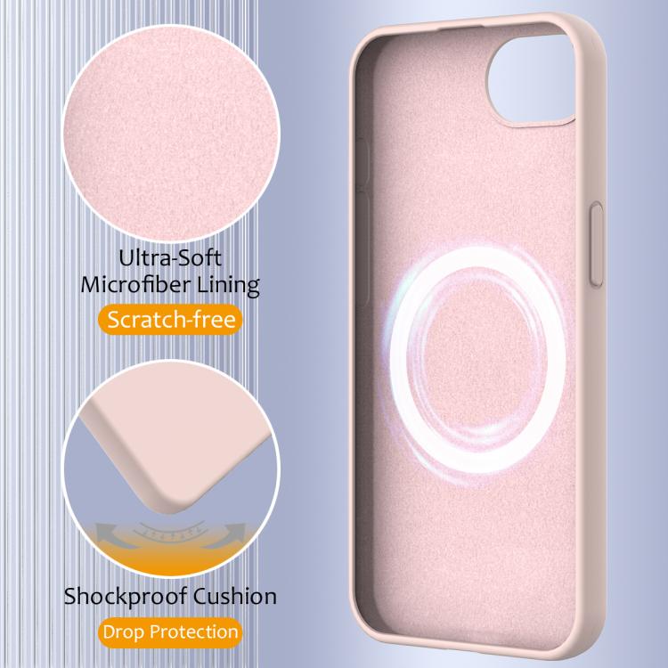 For iPhone 16e Shockproof Silicone Magsafe Phone Case(Sand Pink) - iPhone 16e Cases by PMC TechLife | Online Shopping South Africa | PMC TechLife | Buy Now Pay Later Mobicred