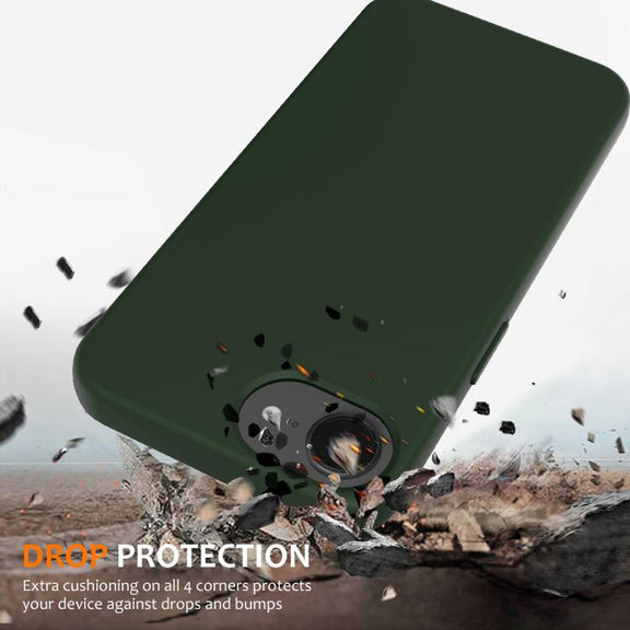 For iPhone 16e Shockproof Silicone Magsafe Phone Case(Dark Green)