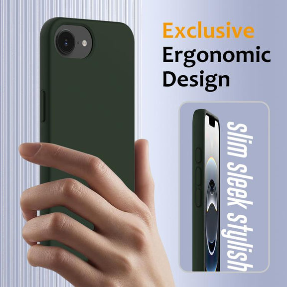 For iPhone 16e Shockproof Silicone Magsafe Phone Case(Dark Green)