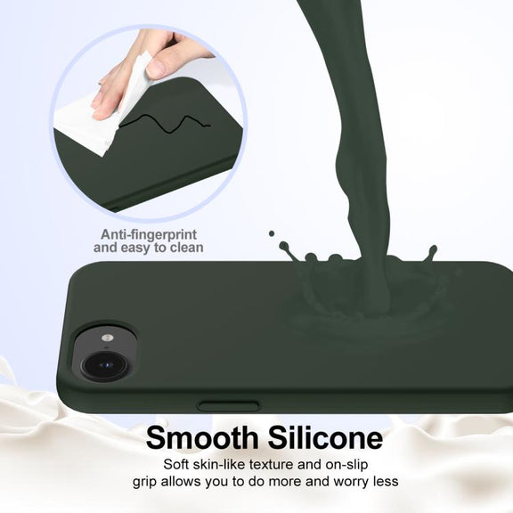 For iPhone 16e Shockproof Silicone Magsafe Phone Case(Dark Green)