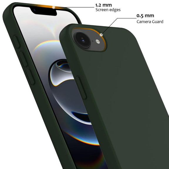 For iPhone 16e Shockproof Silicone Magsafe Phone Case(Dark Green)