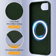 For iPhone 16e Shockproof Silicone Magsafe Phone Case(Dark Green)