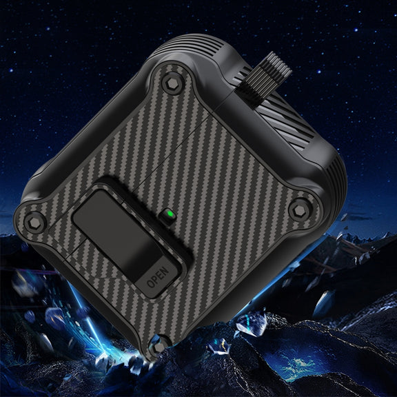 For AirPods 3 Carbon Fiber Magnetic Automatic Switch Earphone Protective Case(Blue)