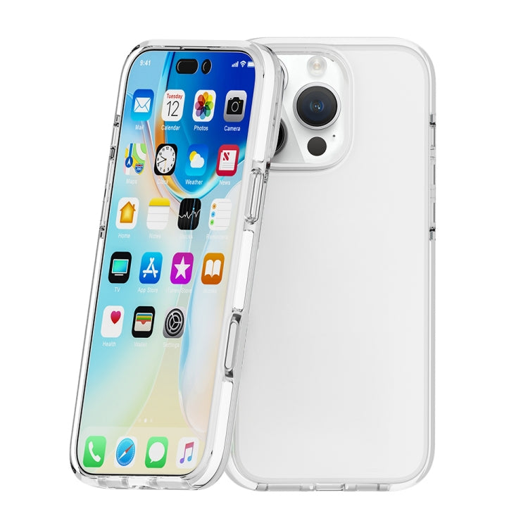 For iPhone 16 Pro Max Two-color Shockproof High Transparency TPU Phone Case(White) - iPhone 16 Pro Max Cases by PMC TechLife | Online Shopping South Africa | PMC TechLife | Buy Now Pay Later Mobicred