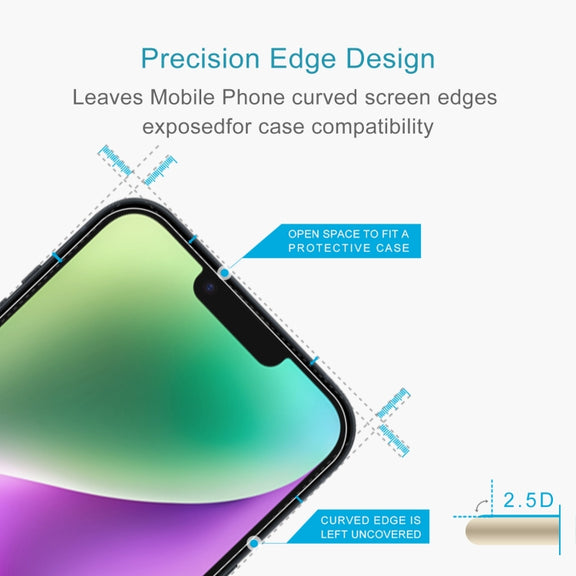 For iPhone 15 / 15 Pro 0.26mm 9H 2.5D High Aluminum Tempered Glass Film