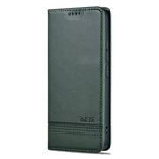 For Xiaomi 14 AZNS Magnetic Calf Texture Flip Leather Phone Case(Dark Green)