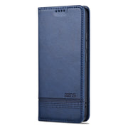 For Xiaomi 14 AZNS Magnetic Calf Texture Flip Leather Phone Case(Dark Blue)